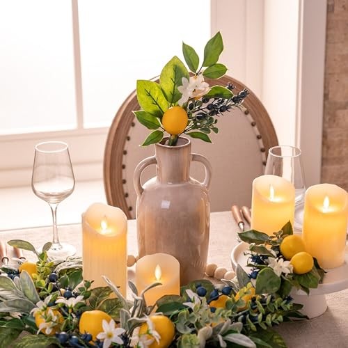Packs Spring Summer Picks with Lemons Blueberry Eucalyptus Leaves, 4