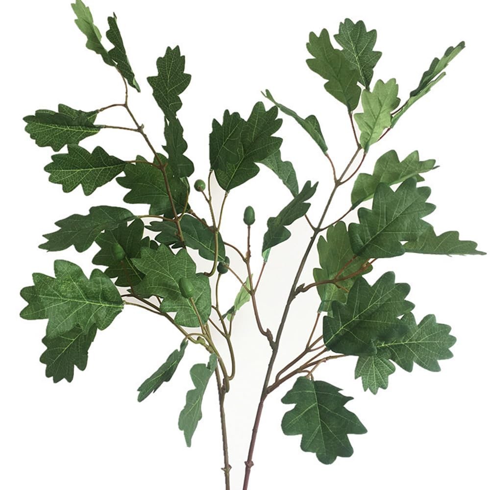 Shirfloral 4Pcs Artificial Oak Tree Leaf Stems with Fruits Faux Oak Tree Bran…
