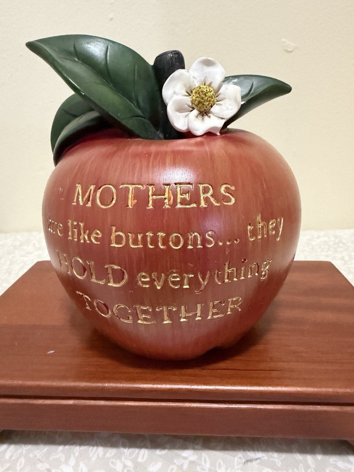Decorative Apple Whit Leaves & Flower For Mothers Day or For Any Occasion Mom