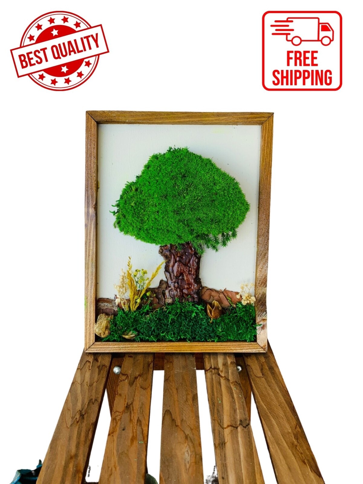Preserved Tree Moss Wall Art, Handmade Home Decor, Nature Decor, Handmade Gift