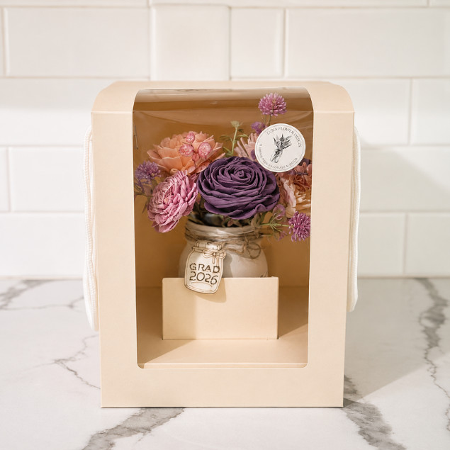 Sola Wood Floral Arrangement 16oz Mason Jar Personalised Custom Home Decor Gift