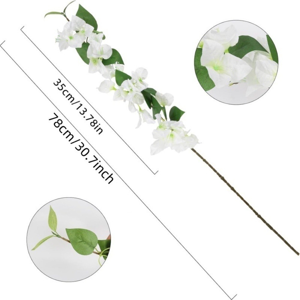 Silk Flower Stem Bougainvillea Branch Lifelike Texture Low Maintenance