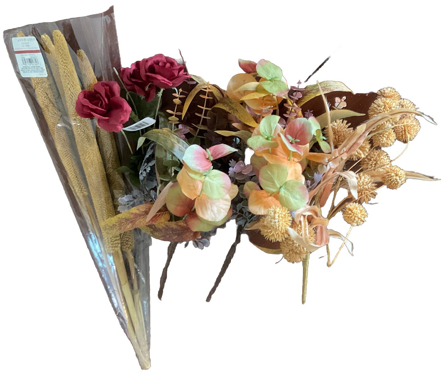 Variety Lot 5 Ashland Fall Artificial Roses Leaves Bush Flowers Stems