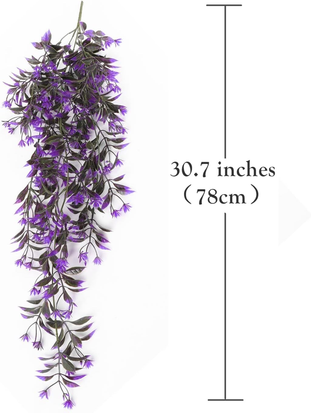 Artificial Ivy Vine Plastic Plants 4 Pack – Purple Foliage Leaves