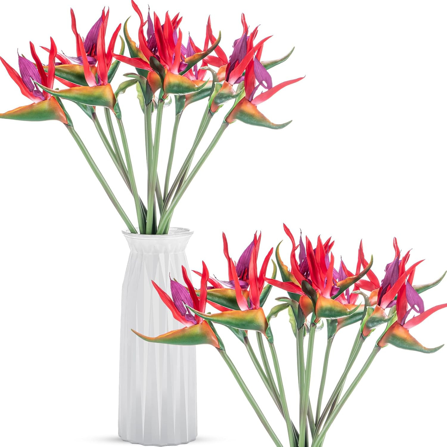12 Pcs 24″ Pink Bird of Paradise Faux Flowers for Home Garden Party Decor