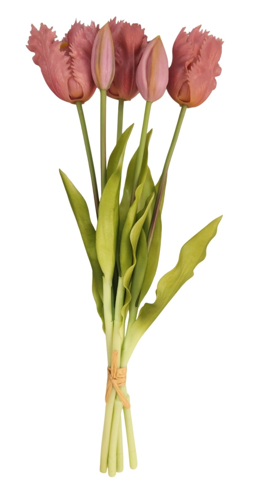 Artificial Tulip Bouquet 15 Inch Set of 5 Faux Spring Flowers Easter Wedding