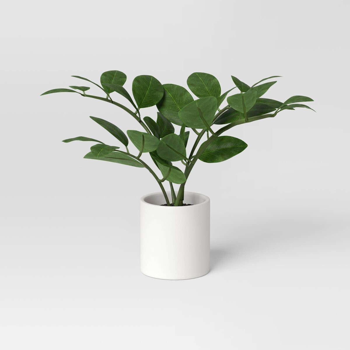 10.5″ Small Tabletop ZZ Artificial Plant in White Ceramic Pot – Threshold