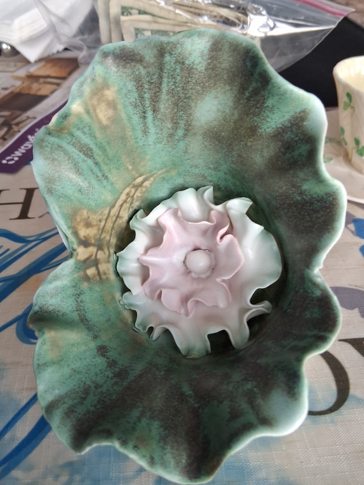 Vintage Chessell Pottery Rose Pink Glazed Ceramic