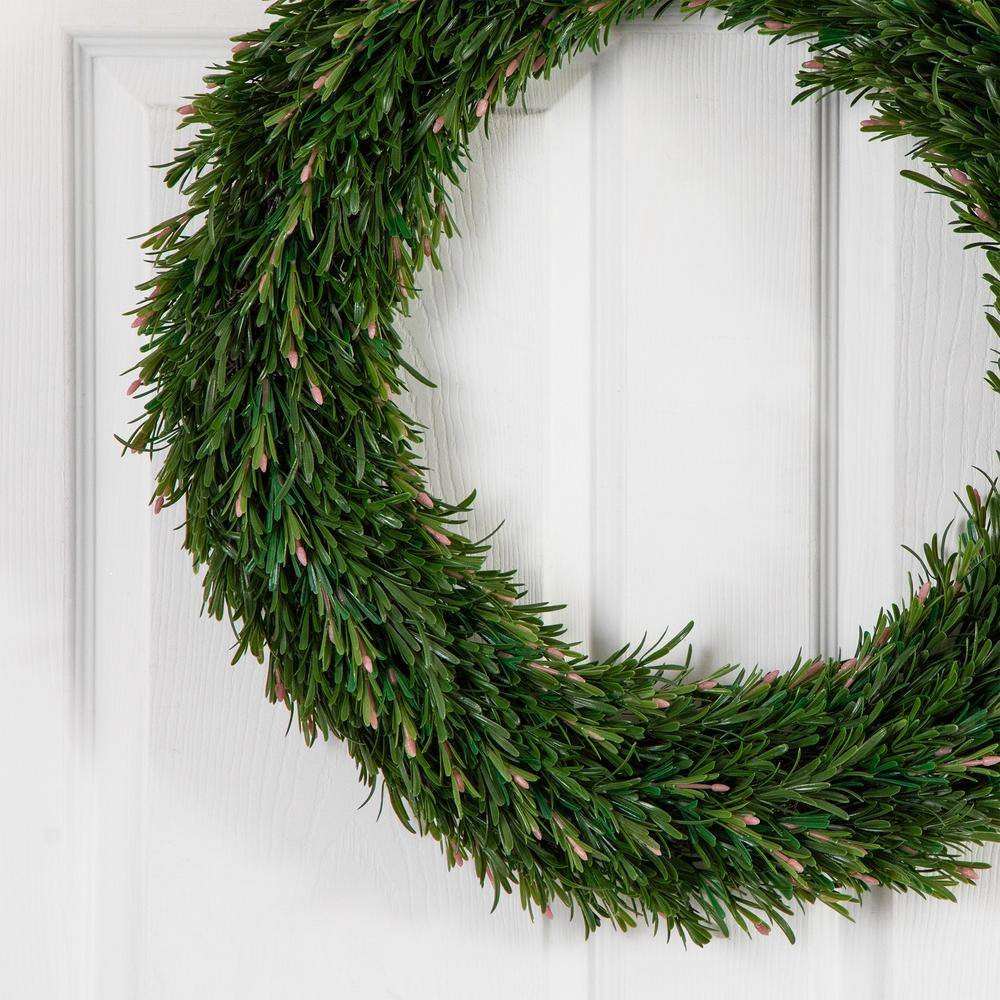 24 In. UV Resistant Rosemary Artificial Wreath (Indoor/Outdoor)