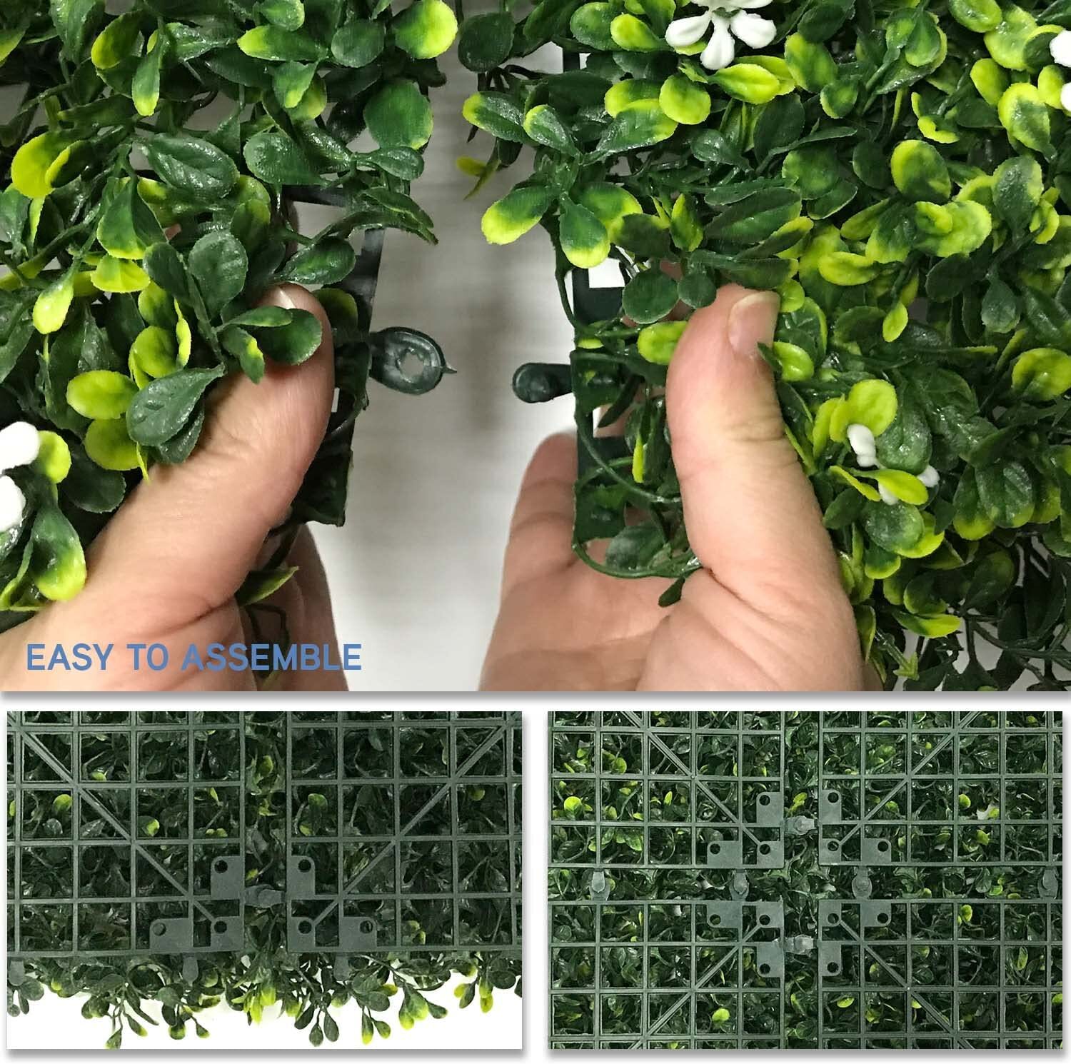 12 pc 20×20″ Artificial Faux Jasmine Leaf Privacy Fence Screen Decor Panel Hedge