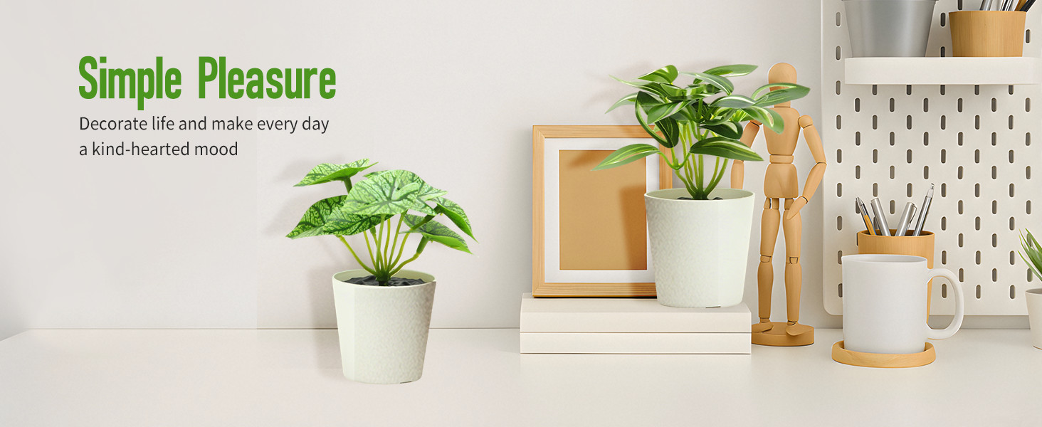 6 Pack Fake Plants for Room Decor,Mini Artificial Potted Plants for Home Office