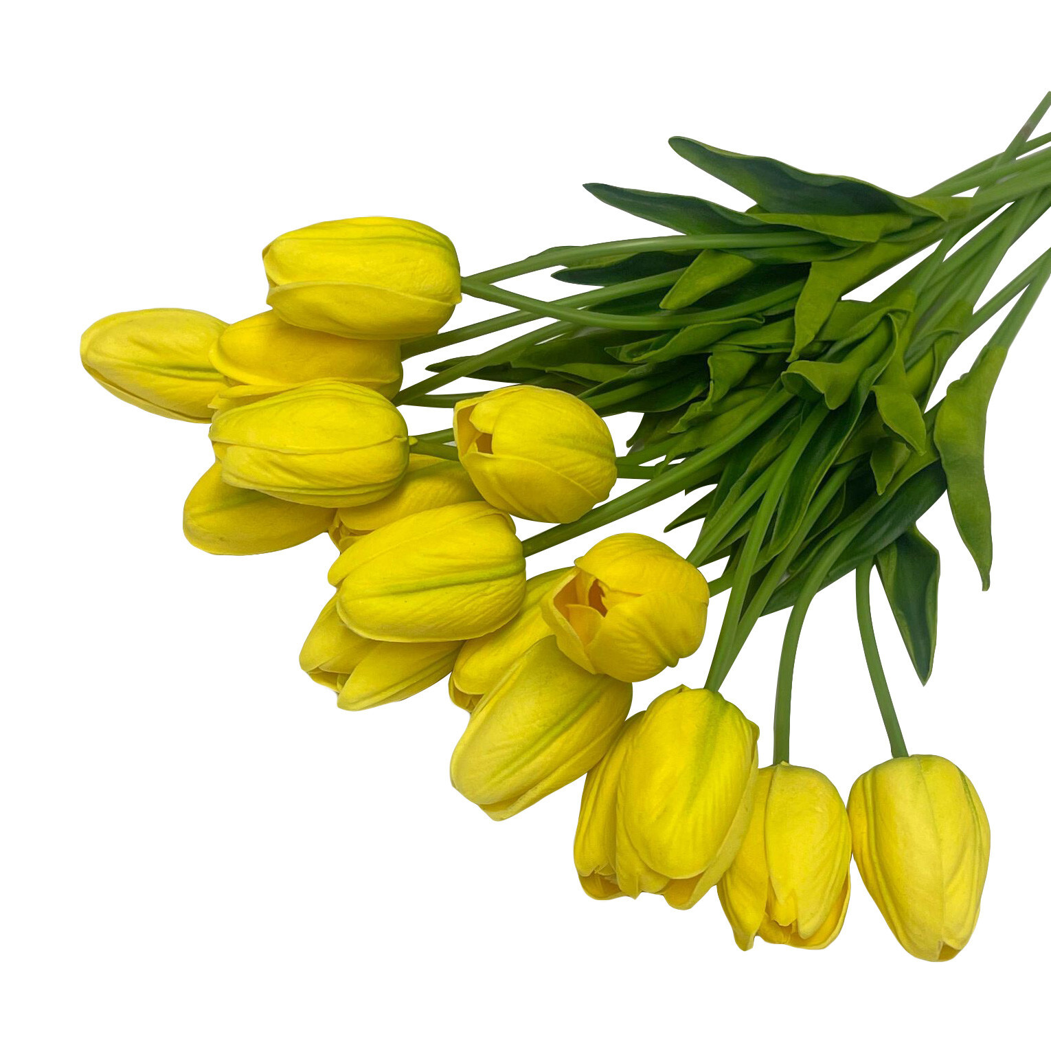 18 Pc Artificial Foam 15″ Real Touch Yellow Tulip Bundle Flower Silk Floral