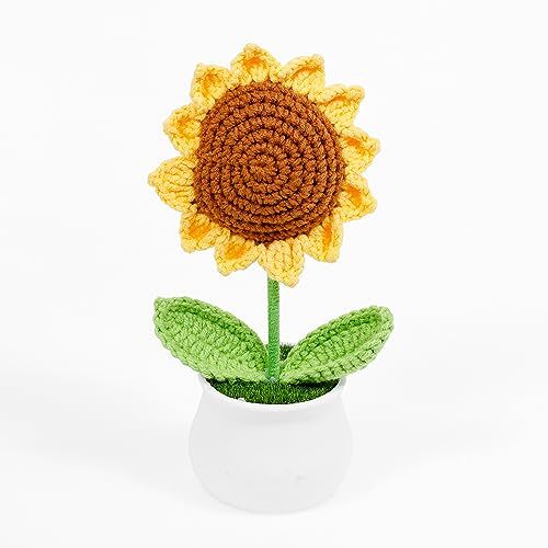 Crochet Small Patted Flowers Artifical Flower Knitted Flower Decor Sunflower