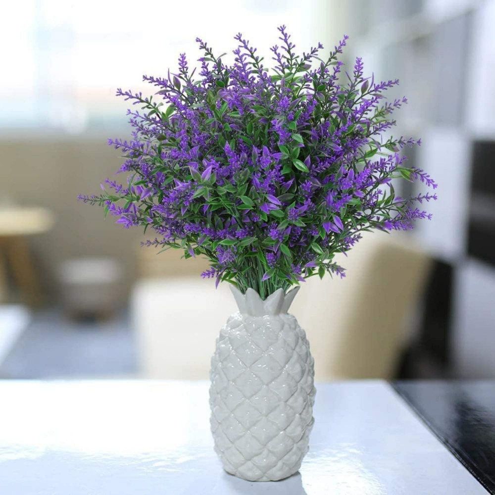 8 Bundles Artificial Flowers Fake Plants Outdoor Yard Garden Wedding Home Decor