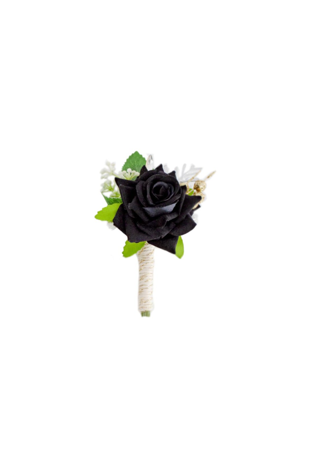 Ivory Rose Mens Boutonniere, 1 PC Artificial Flower for Wedding Groom, Prom