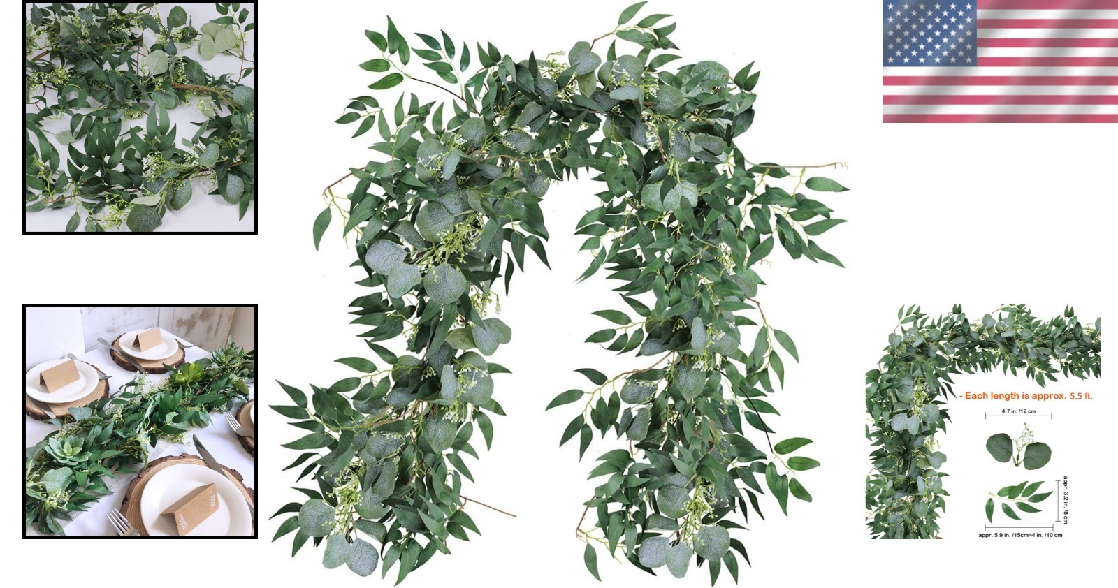 Artificial Eucalyptus & Willow Twigs Bundle
