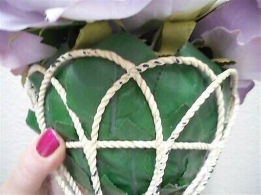 Dozen roses dusky purple lavender silk fabric plant flowers basket shabby chic