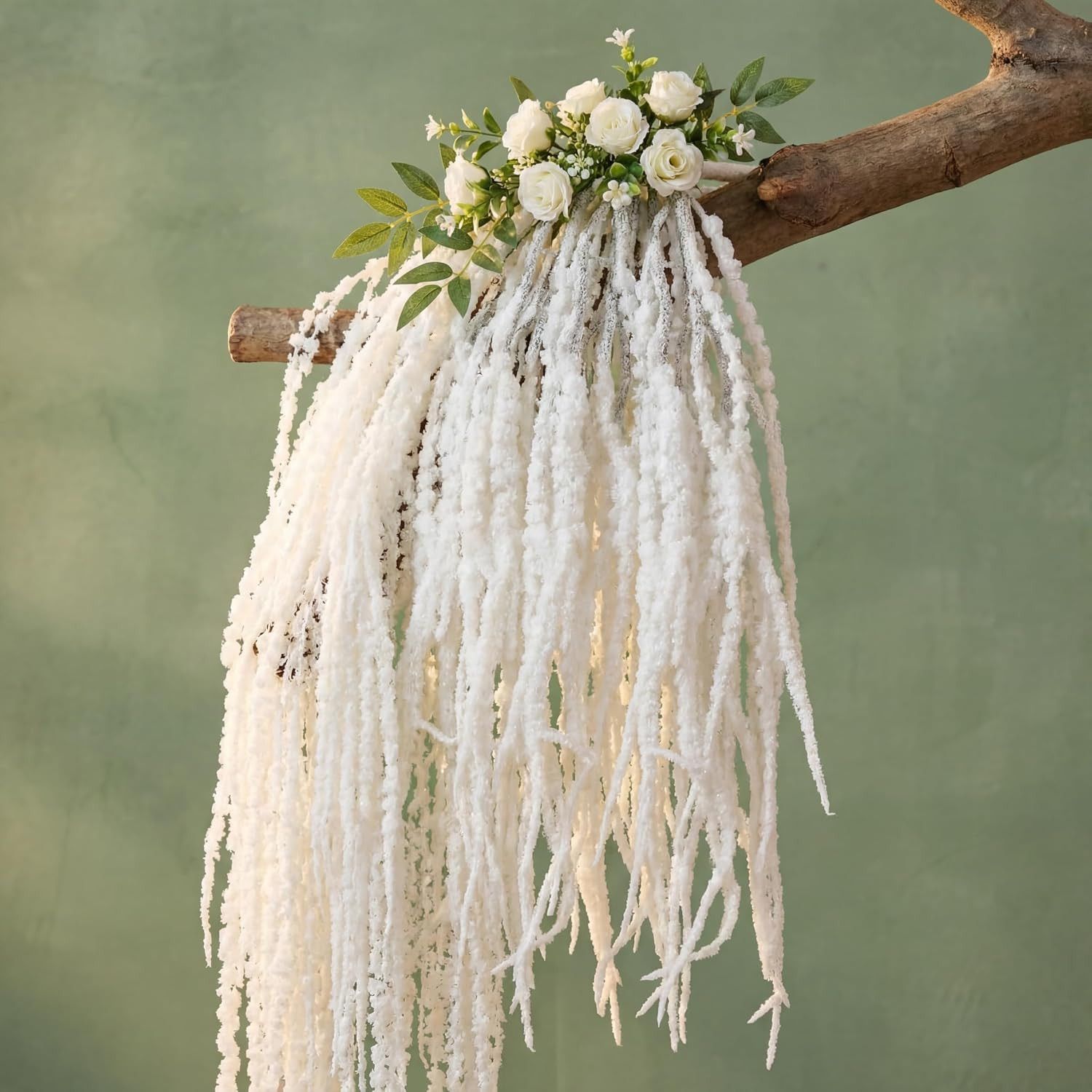 6 Pcs Green 35 Inch Amaranthus Artificial Flower Hanging Plants Faux Amaranthus