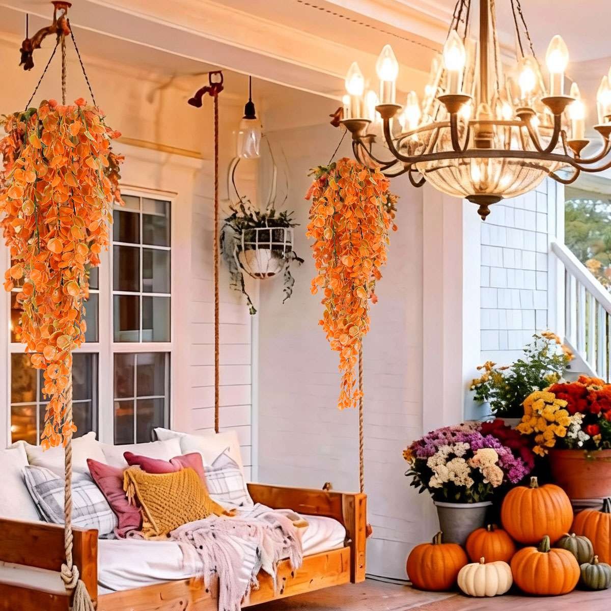Artificial Hanging Flower Vine Plant Wedding Holiday Garden Indoor Outdoor Decor
