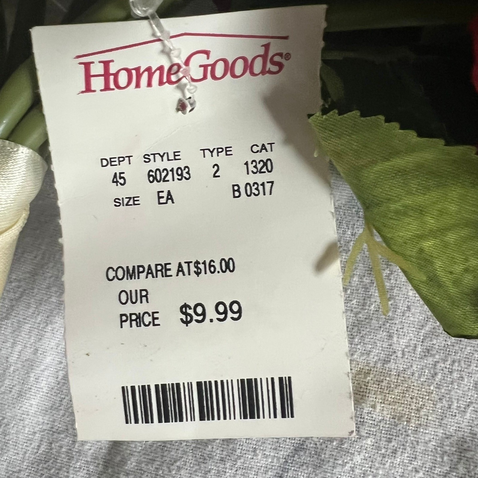 HomeGoods Faux Rose Bouquet Home Red Brand New Silk Floral Decor