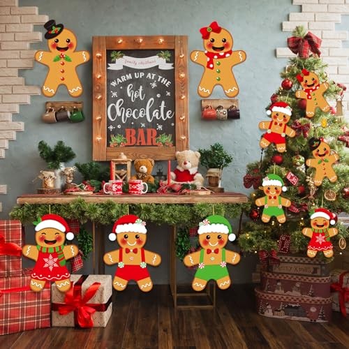 15 Pcs Large Gingerbread Outdoor Christmas Yard Ornaments Include 5 Pcs 11.8