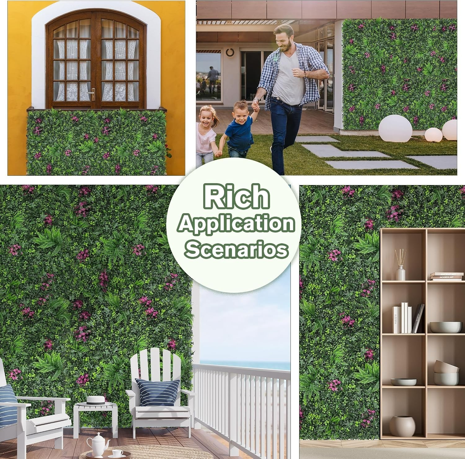 Lifelike 3D Greenery Wall Panel – 40″x120″ Artificial Hedge for Any Space