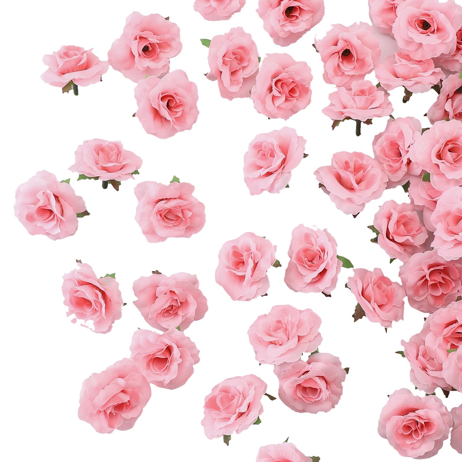 100 Pcs Mini Pink Roses 1.9″ Silk Flowers Wedding Centerpiece DIY Crafts