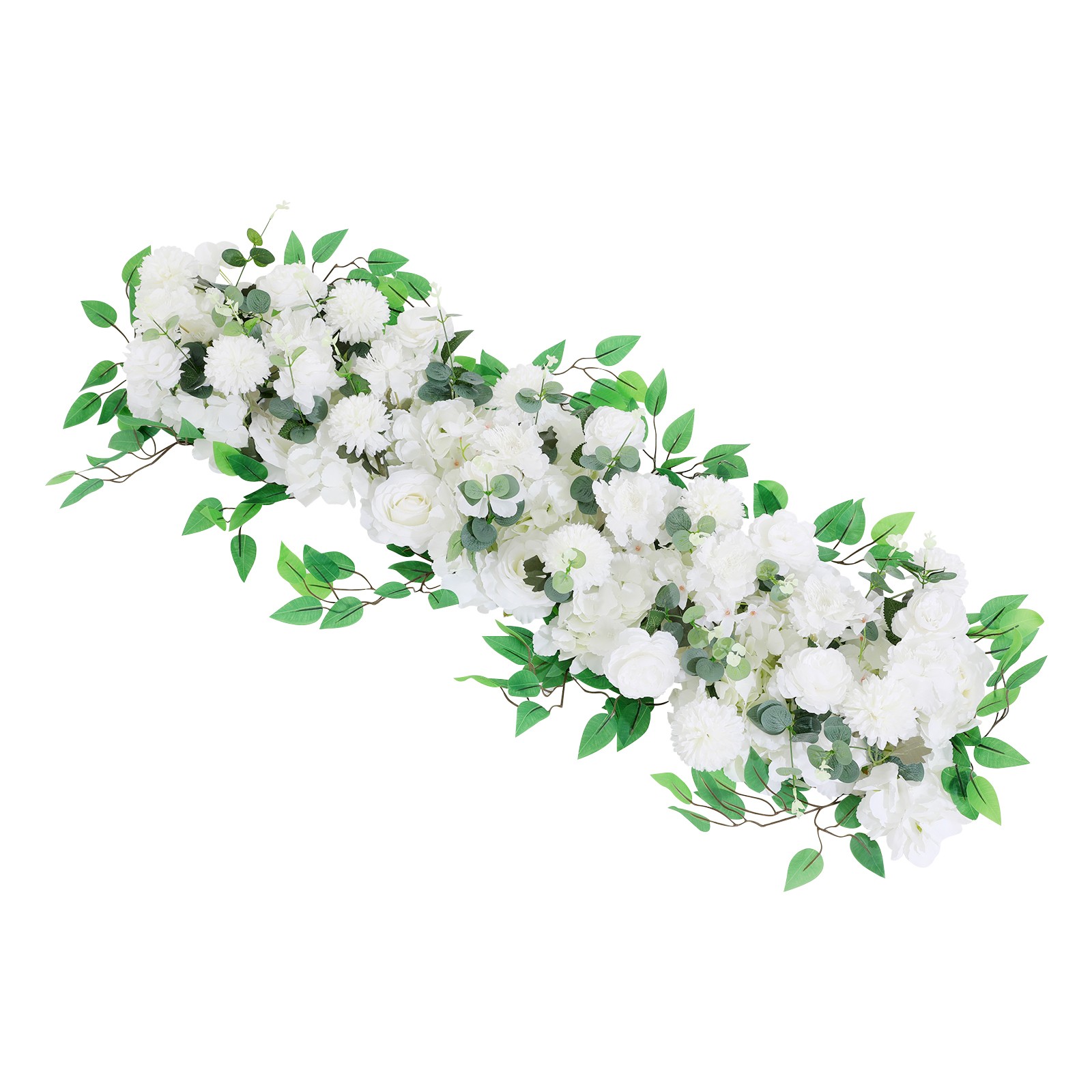 39×11″ Artificial White Flower Wedding Party Outdoor Decor Artificial Flower Row