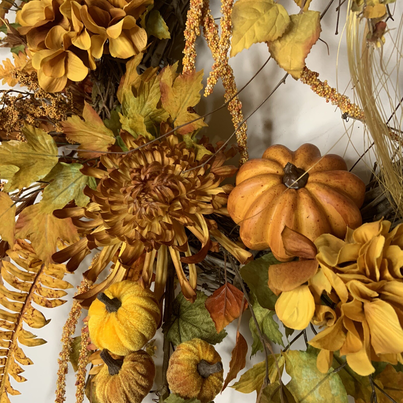 New Designer Fall Golden Yellow Orange Autumn Door Wall Wreath Fall Home Decor