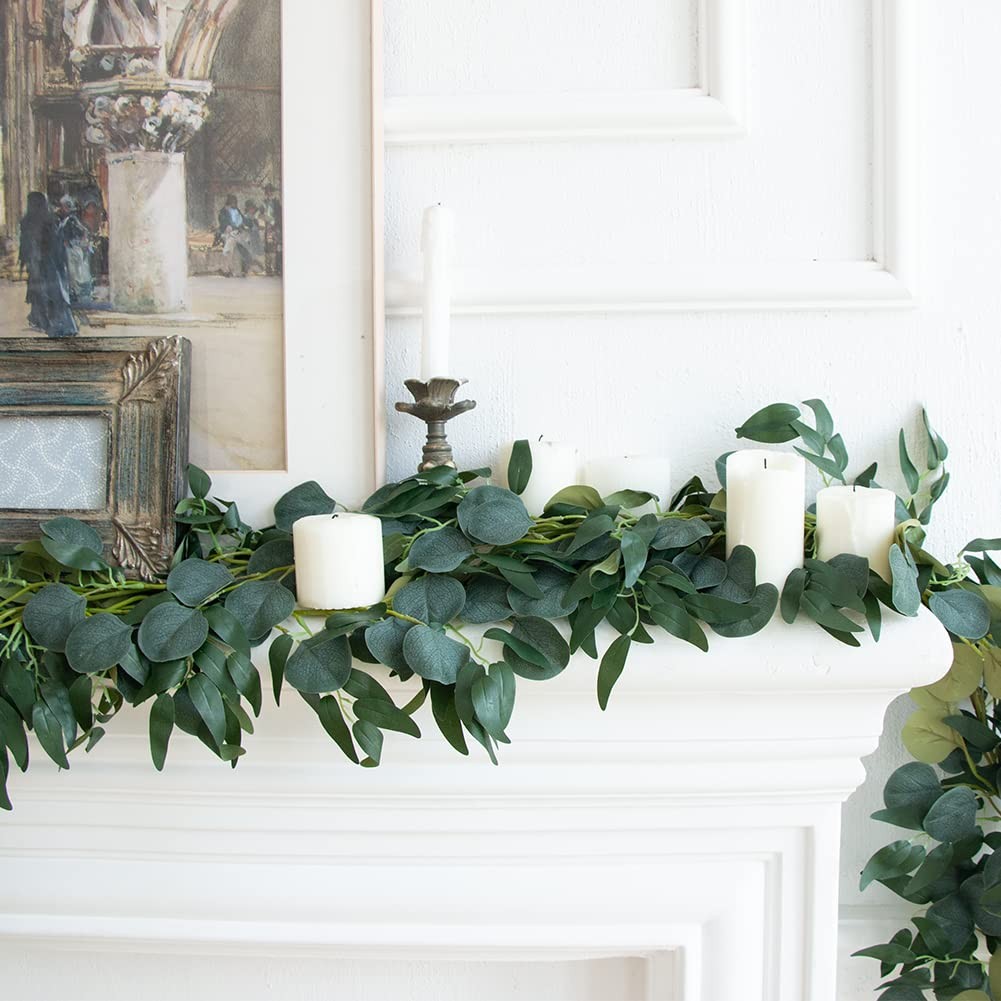 3Pcs Fake Eucalyptus Vines, 6.5FT Silk Ivy Garland, Odorless Lush Green Leave…
