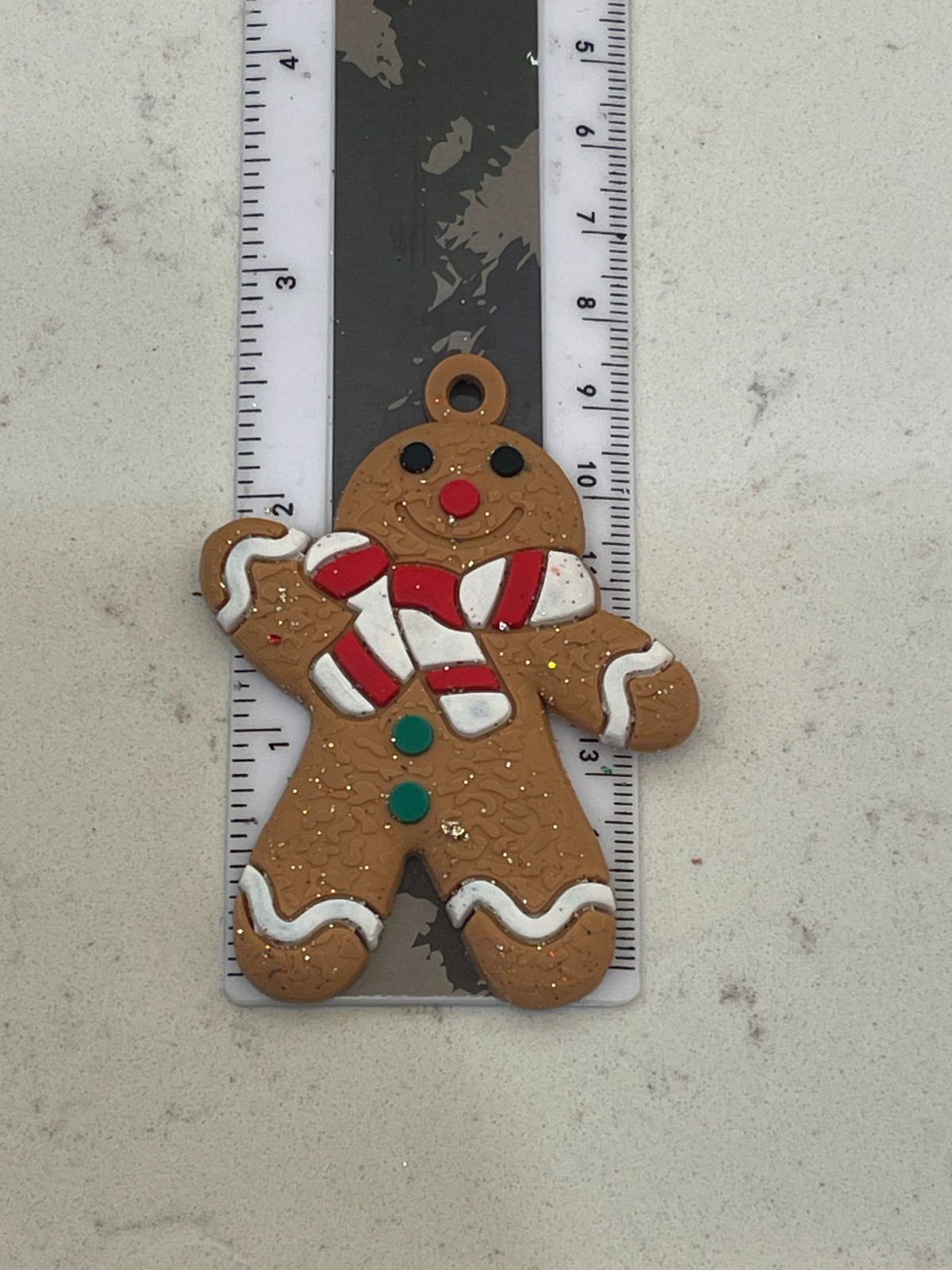 Gingerbread Christmas Ornaments Lot 7 Rubber Cookie Candy Cane 2.75″ Tree Decor