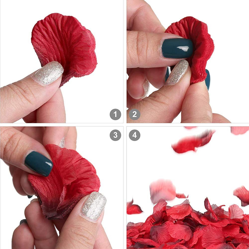 1000 Pcs Artificial Silk Rose Petals Flower Decorations for Wedding Events Party