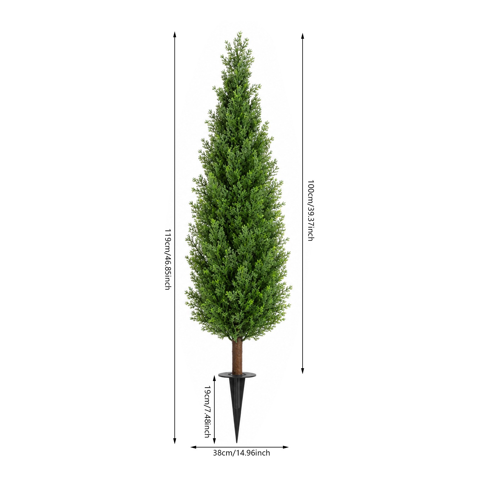 2Pcs 4ft Artificial Cedar Topiary Trees w/ Ground Spike for Porch Garden Office