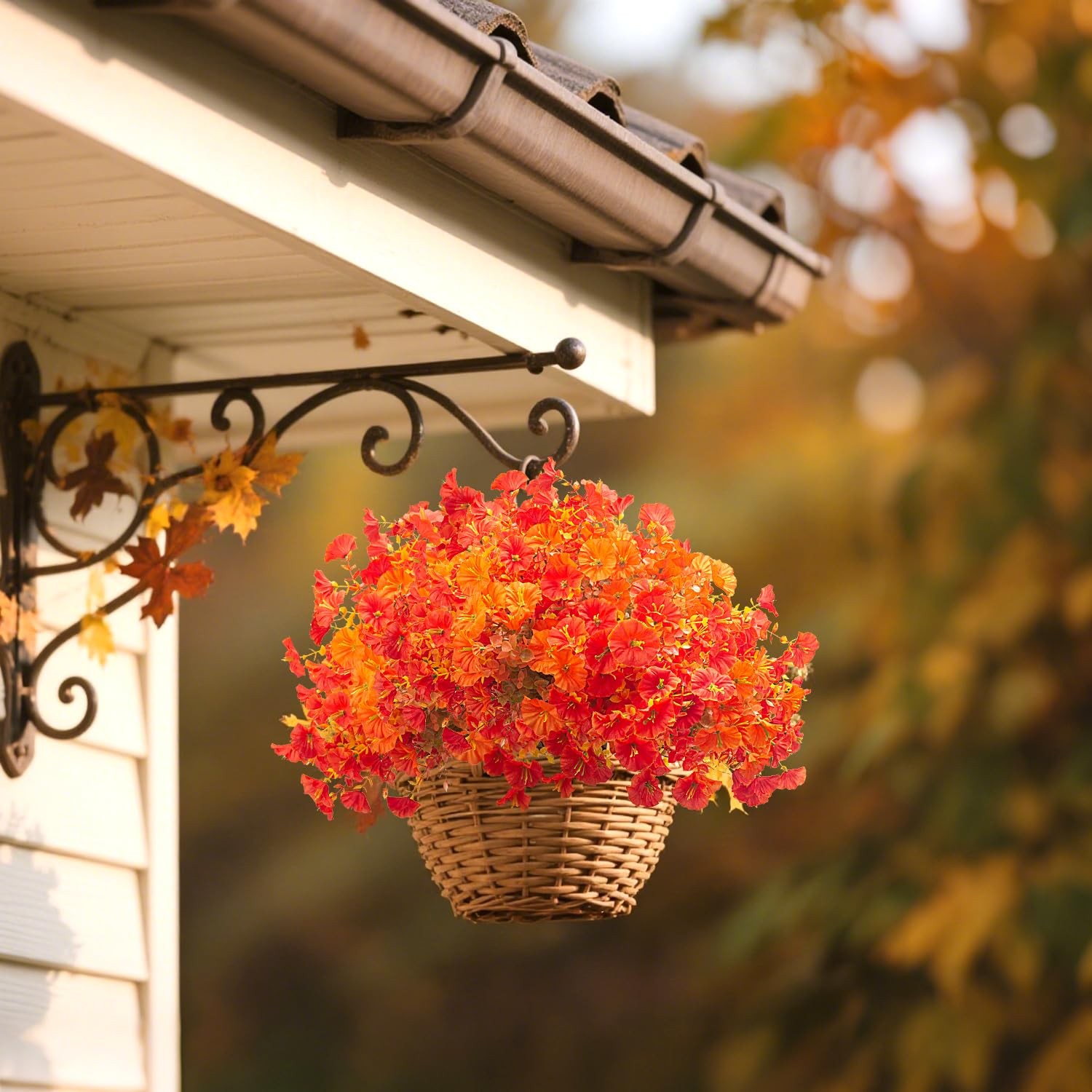 16 Bundles Artificial Fall Flowers No Fade Faux Autumn Plants, Fake Indoor Ou…
