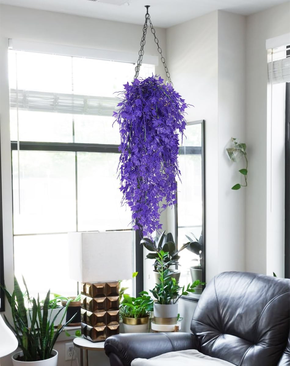 RECUTMS Fake Hanging Plants Fake Ivy Vine Artificial Ivy Leaves Artificial Ha…