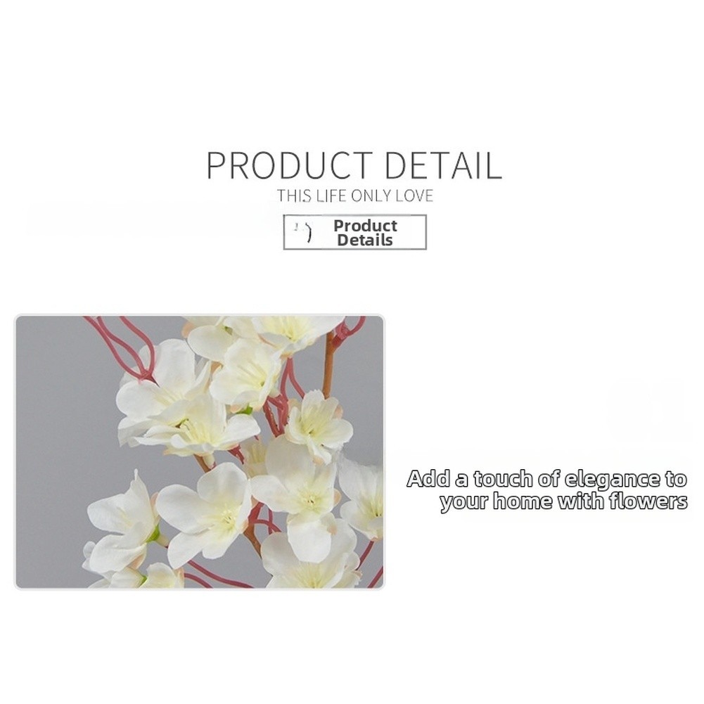 40cm Silk Peach Blossom Branch with 37 Flowers for Wedding Decor Photography