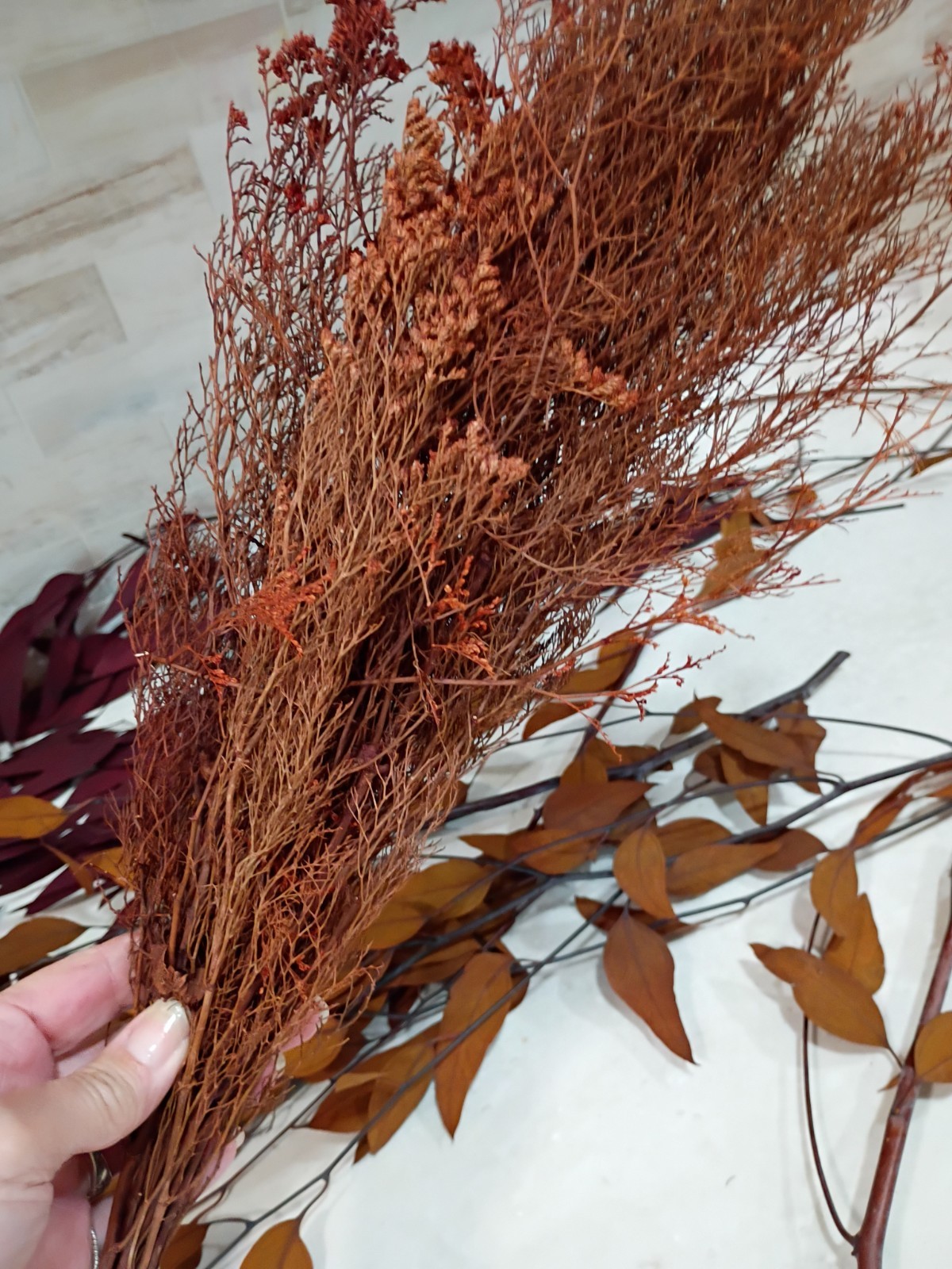 Artificial Stems Picks Flowers; Brown, Orange, Purple