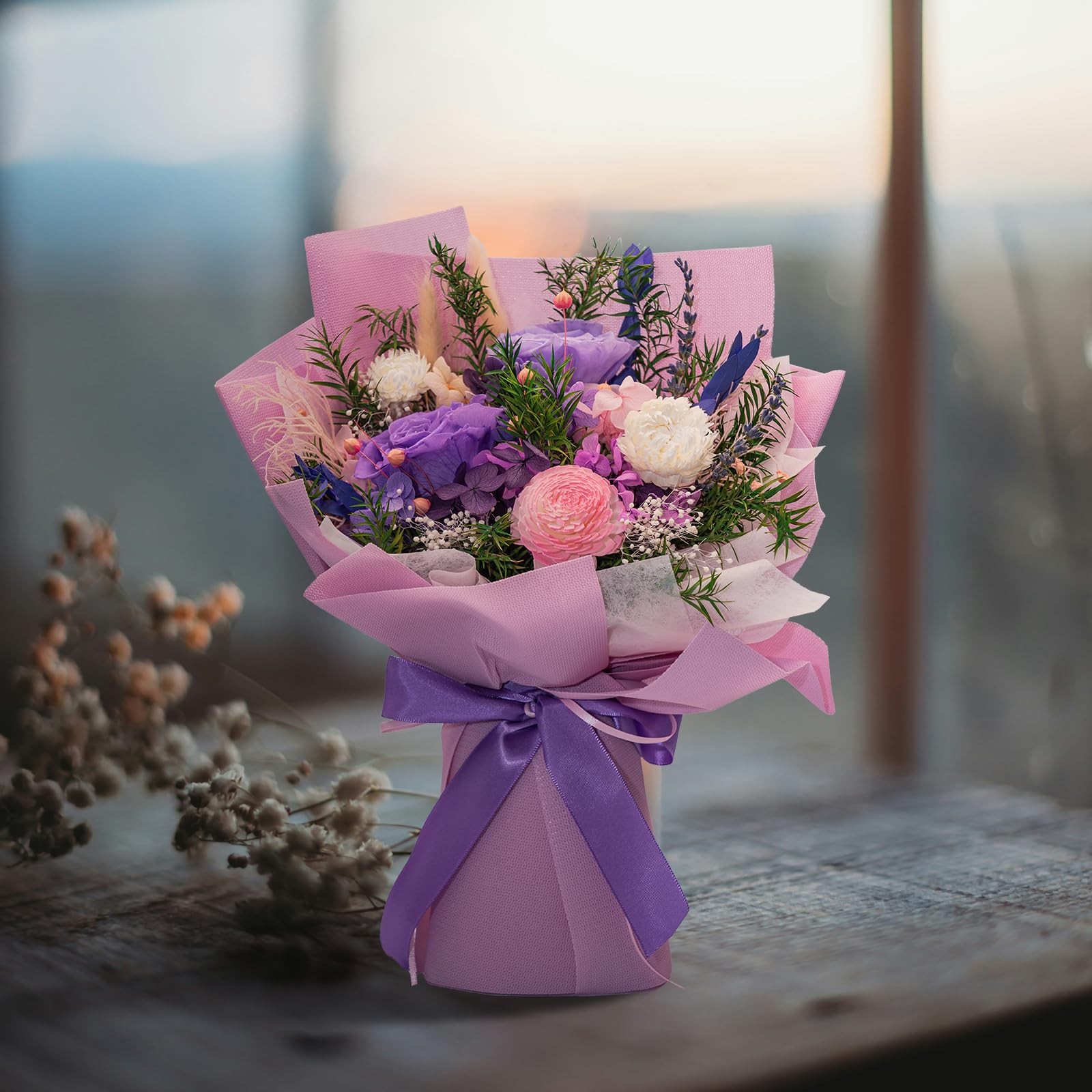 Forever Flower Gifts Her Romantic Preserved Rose Bouquets Anniversary Lilac