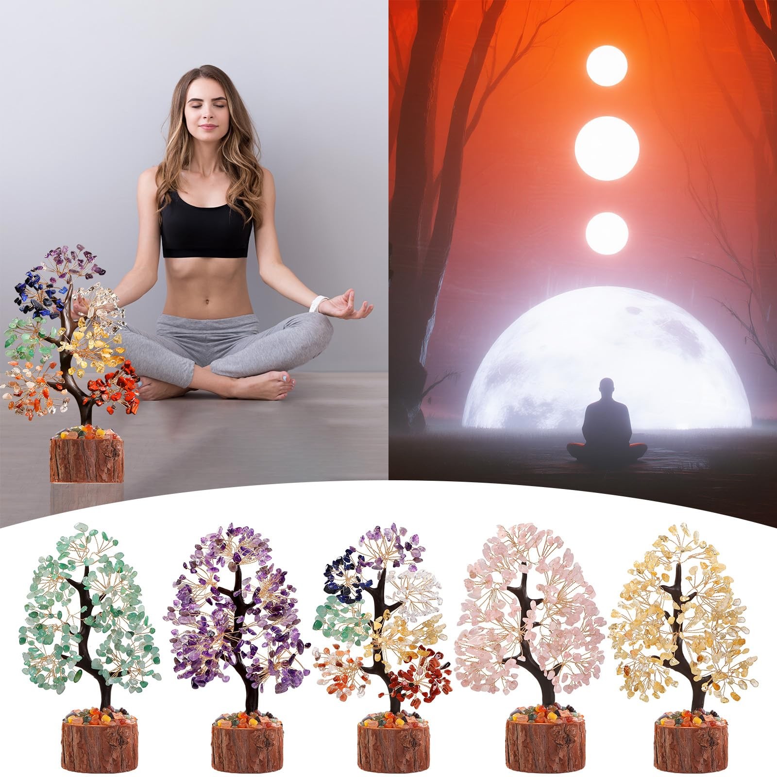 7 Chakra Crystal Tree of Life,Handmade Birthday Gifts for Women Mom Sister Bo…