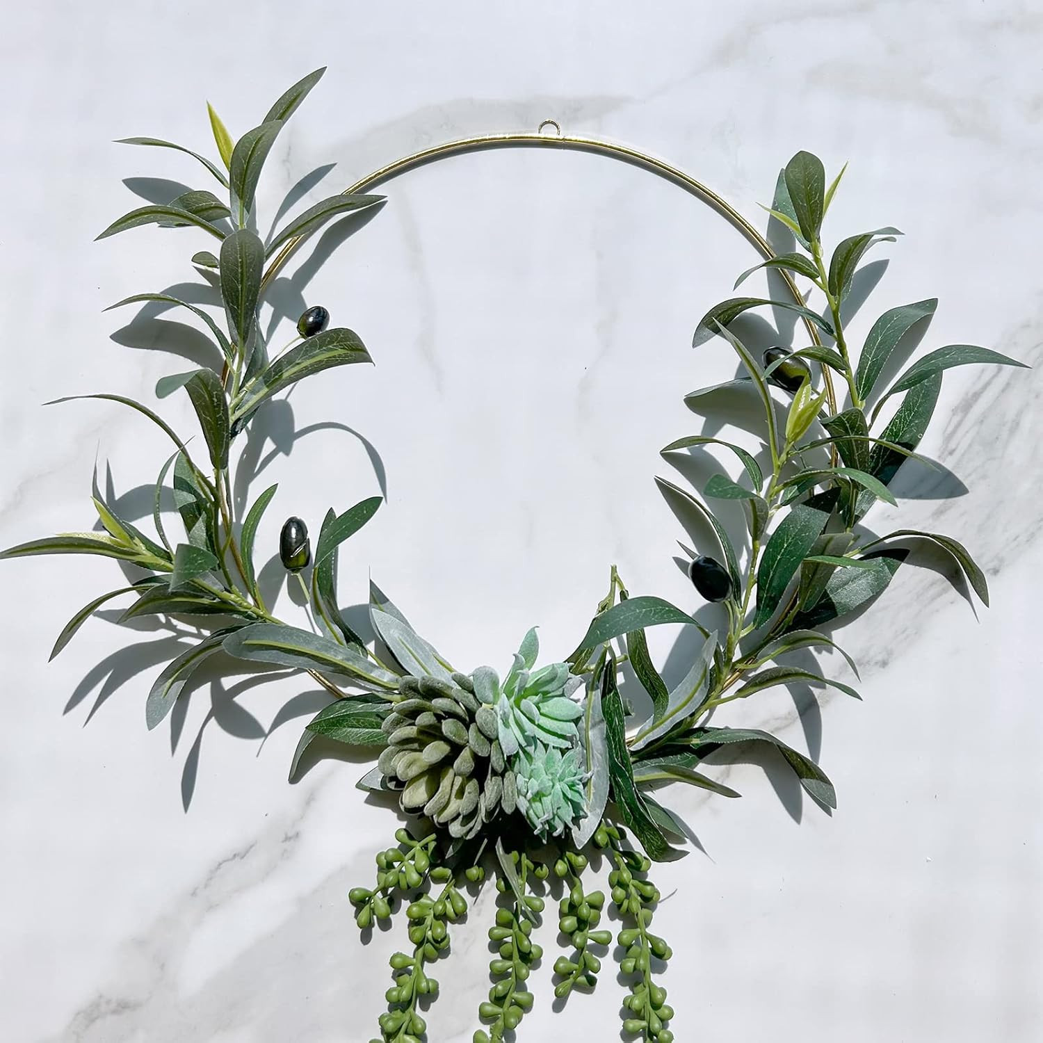 3 Pcs 23.6″ Tall Artificial Olive Branches with 261 Leaves Lifelike Faux Olive P
