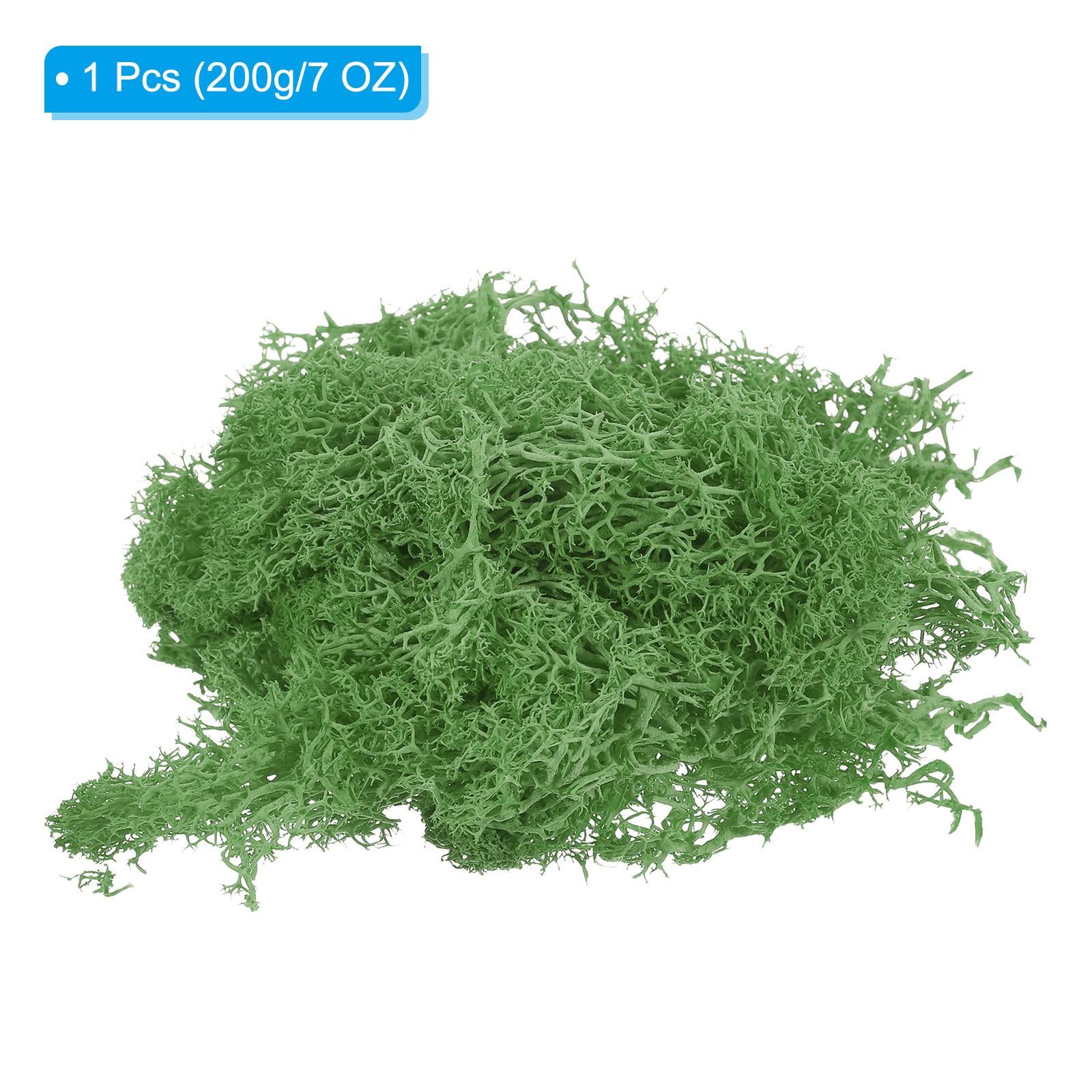 7 OZ Fake Moss, Preserved Decorative Moss with Box for Potted Plants, Green