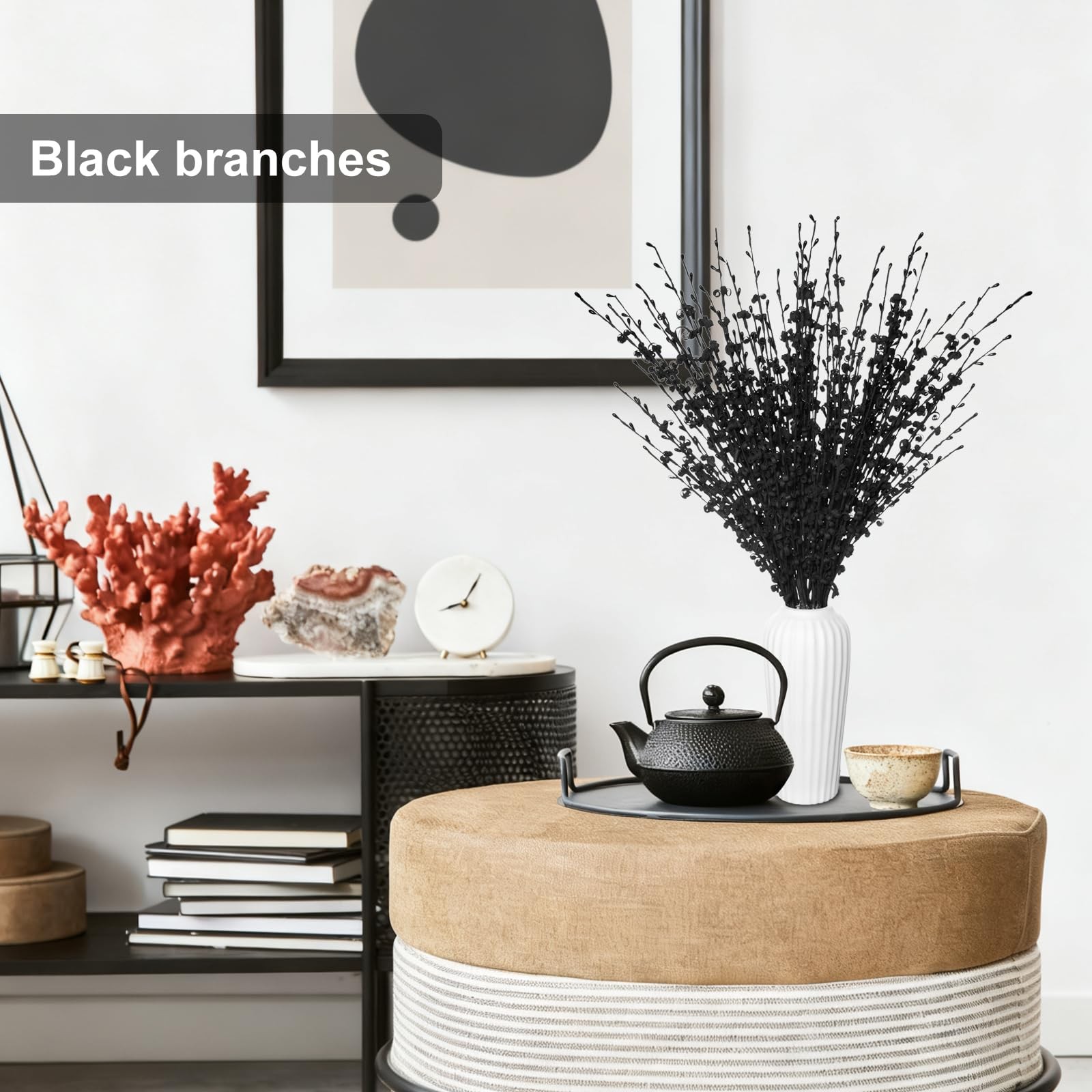 10pcs 29.5″ Faux Jasmine Flowers Black Floral Branches for Home Decor