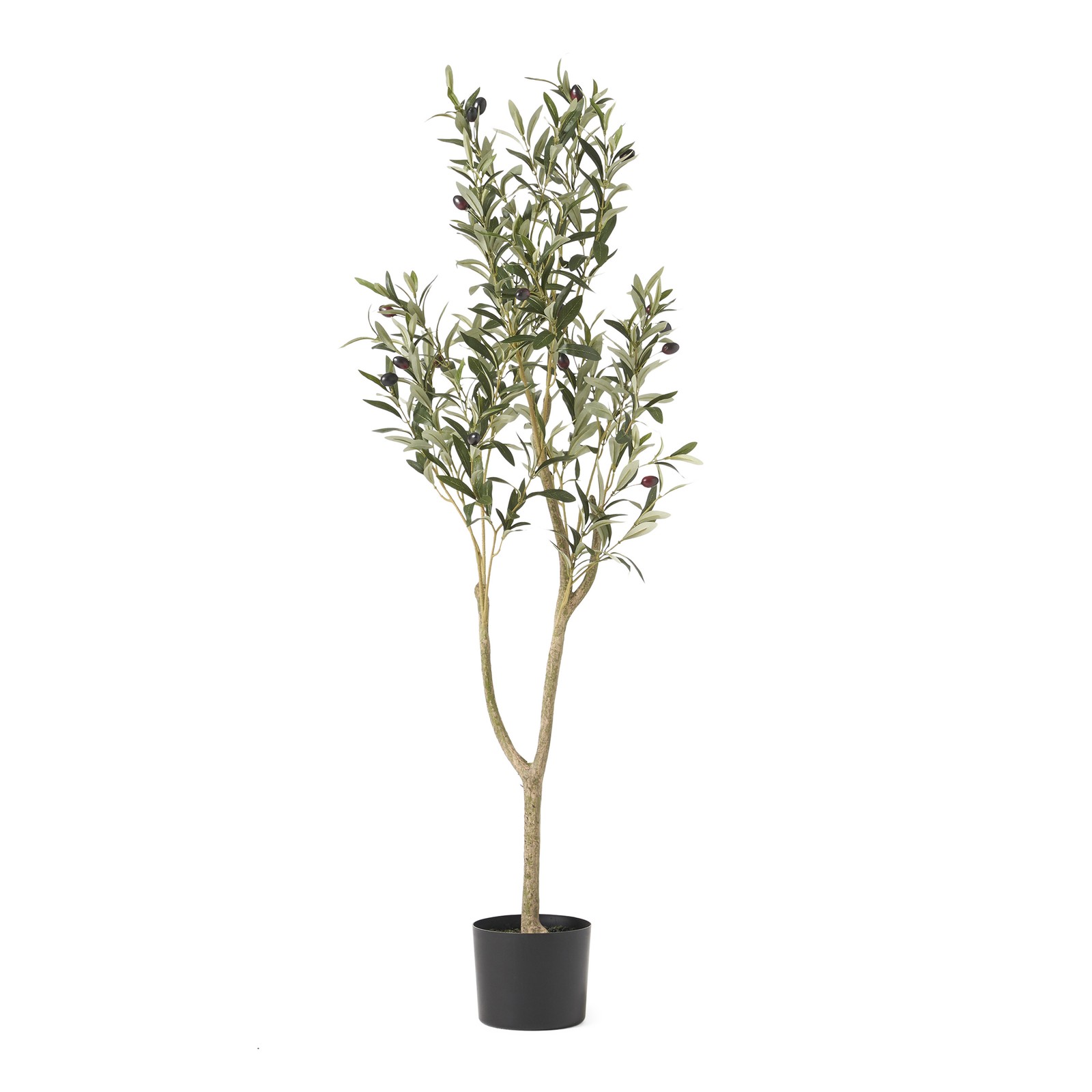47″ Artificial Olive Tree in Pot, Realistic Faux Greenery Home Decor