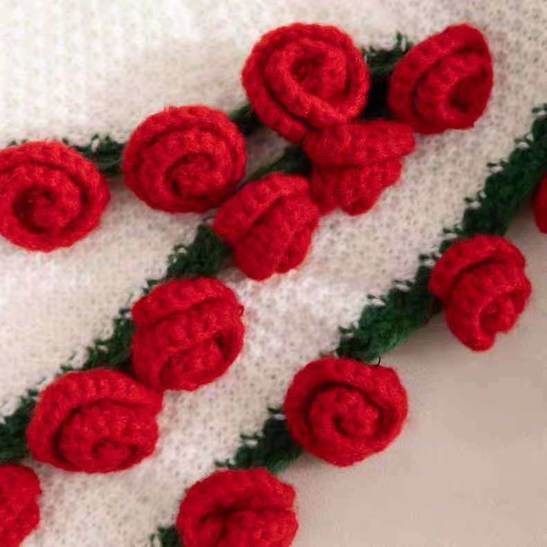 Flower Bouquet Blanket,DIY Handmade Crochet Rose Blanket,Knitted Throw Blankets