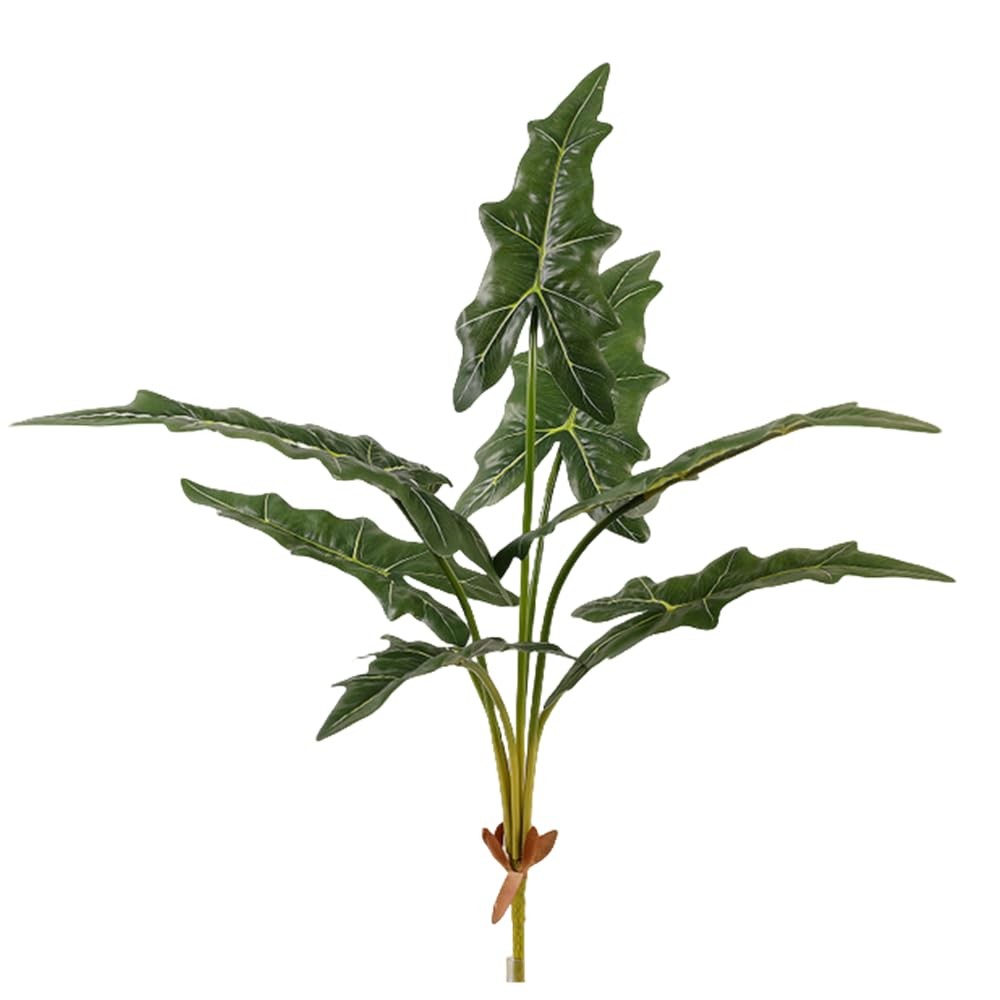 Fake Plants Tall 29″ Lifelike Taro Leaf Plant with 7 Trunks Green Leaves