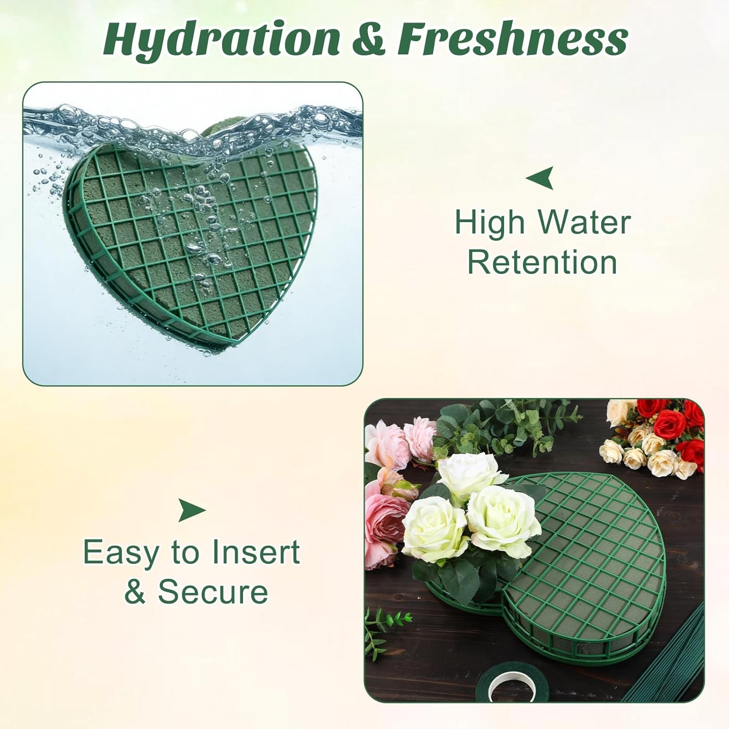 Floral Foam Hearts Heart Shaped Floral Foam Cage W/ 5 Suction Cups Base