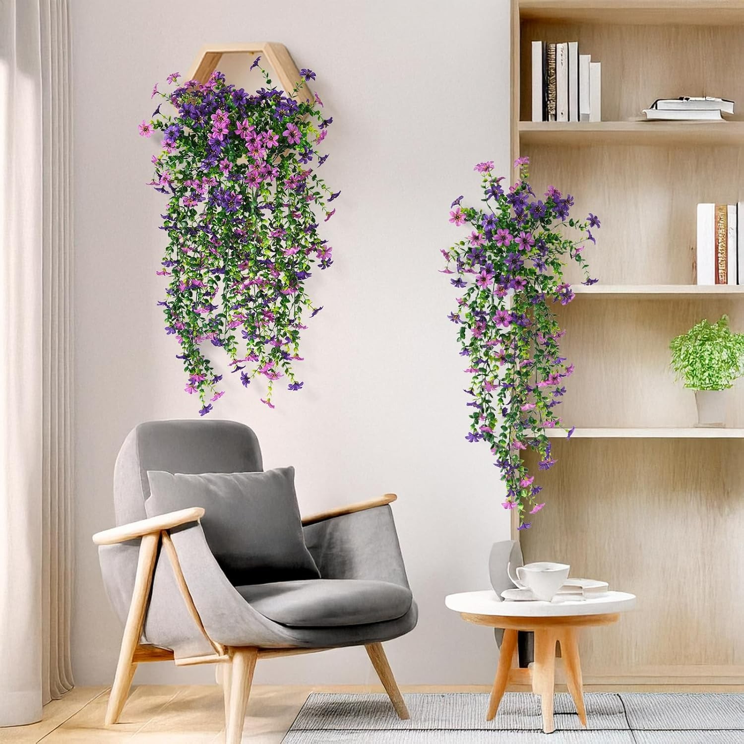 Maintenance-Free Outdoor Hanging Flowers – 2 PCS Faux Daisies for Vibrant Decor