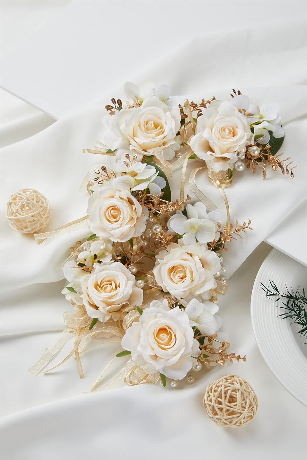 Champagne Boutonniere For Men Wedding Set Of 6 Groom And Groomsmen Boutonniere F