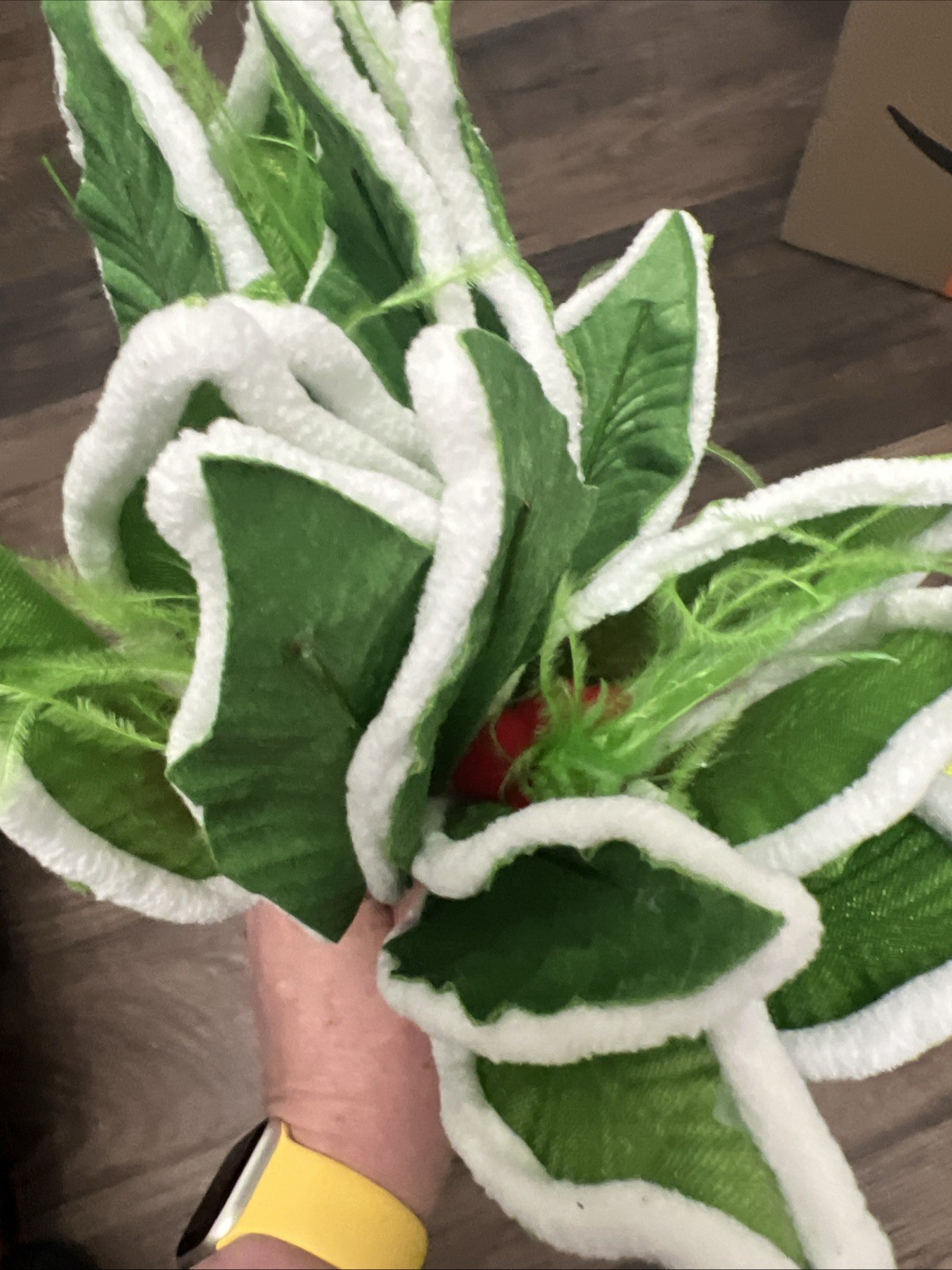 4 Christmas Floral Picks Sprays Holly Leaves Felt Red Berries Hobby Lobby DIY