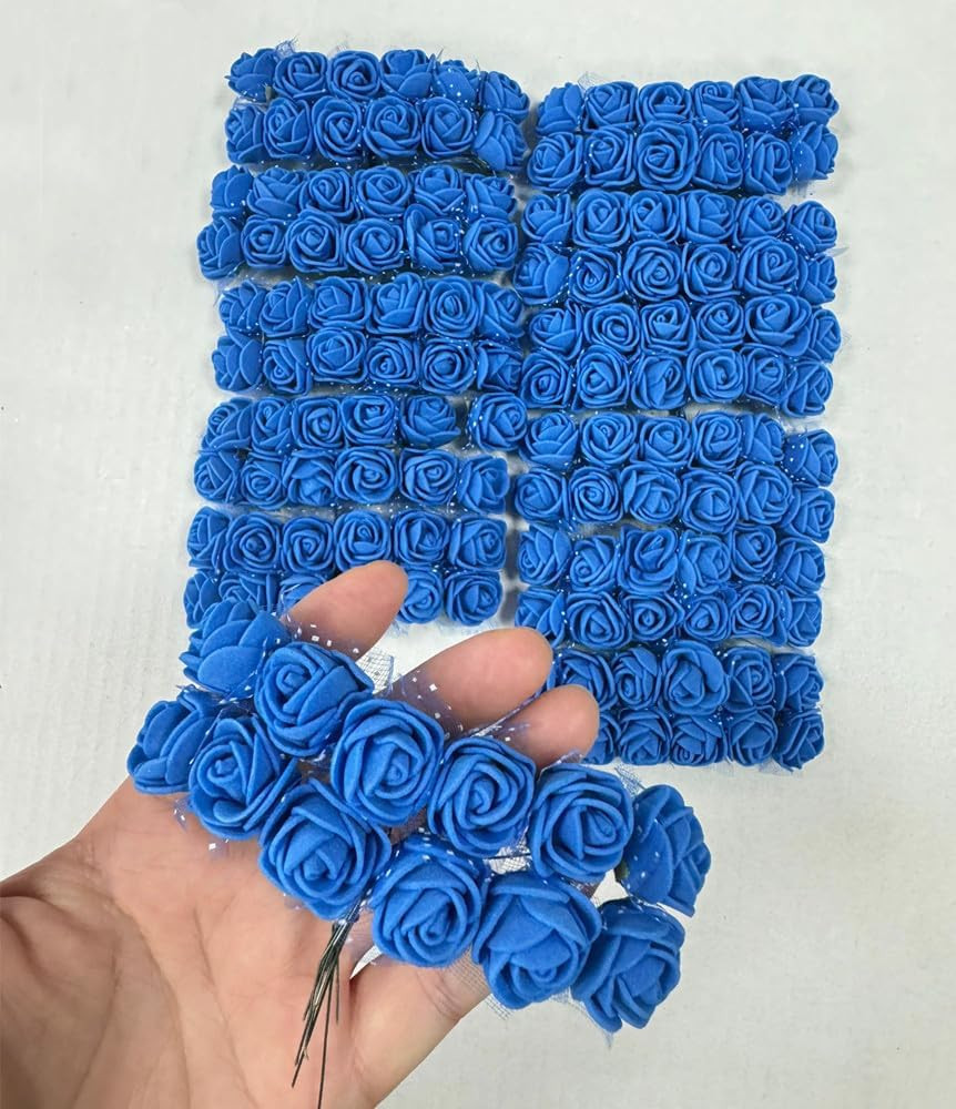 144pcs Mini Artificial Rose Flower Heads and Soft Stem,25mm PE Tiny Rose add …